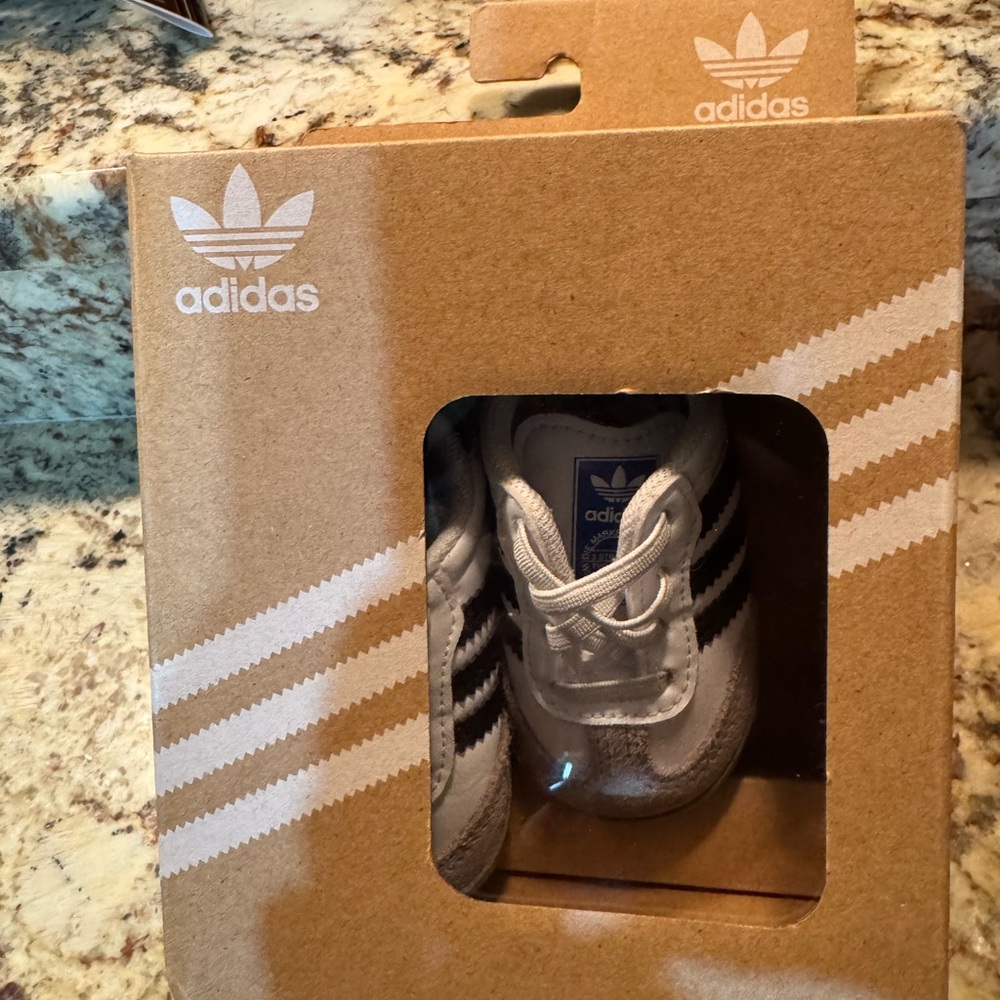 Adidas Kids Samba Sneakers - White and Brown - Picture 6 of 8